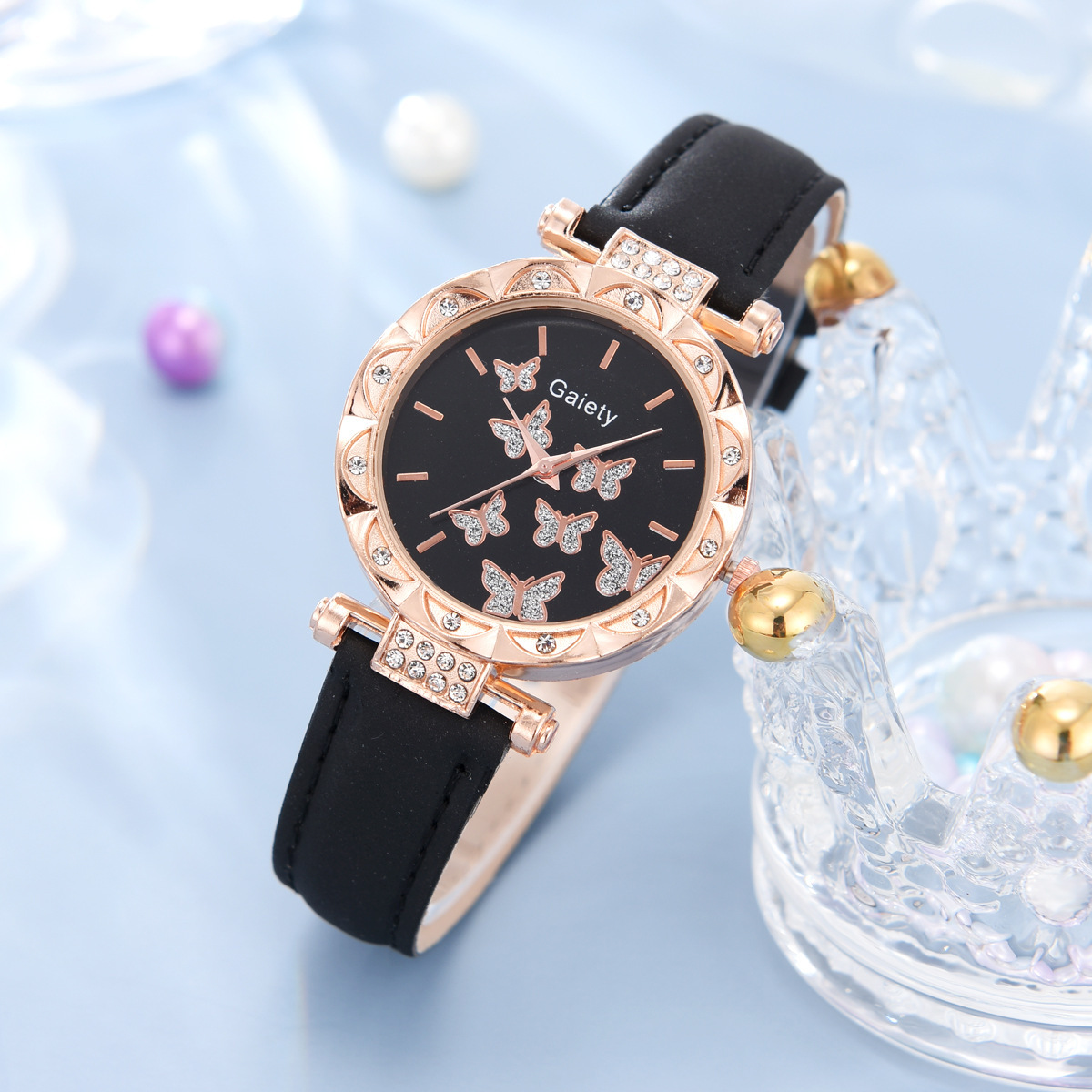 Picture of New TikTok Popular Women's Watch Fashion Personality Simple Watch Butterfly Digital Belt Watch Set