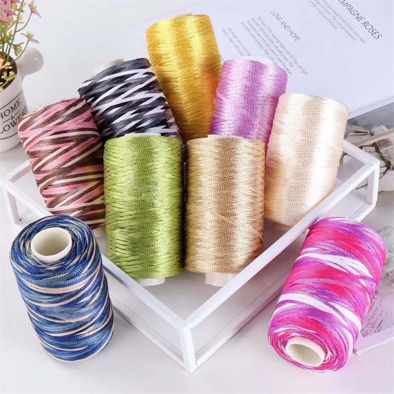 Flat belt line two two bright polyester summer hat cushion slipper hook shoes DIY hand-woven factory discount wholesale