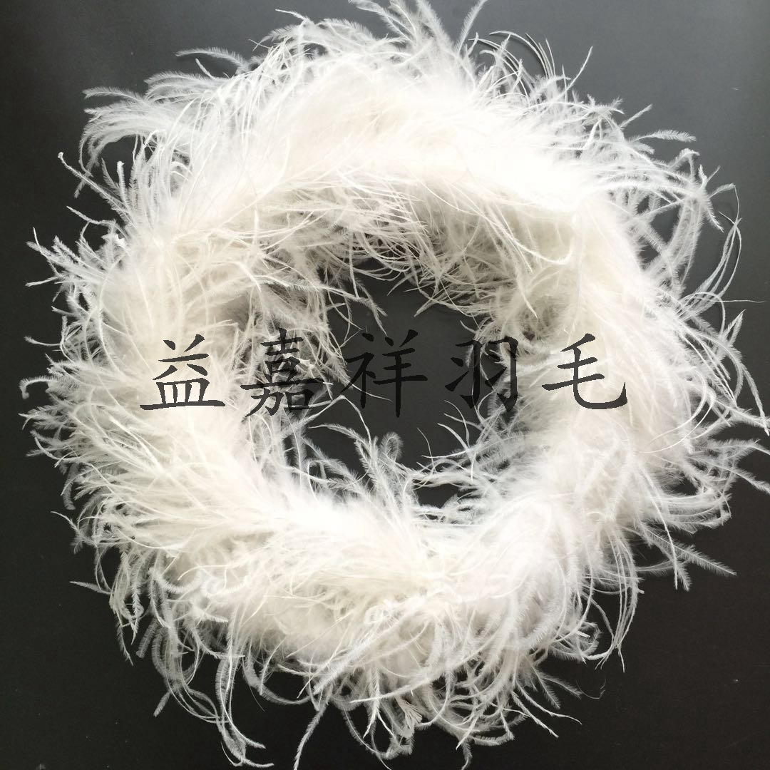 Double-layer white ostrich silk wool feather scarf wedding decoration clothing lace accessories