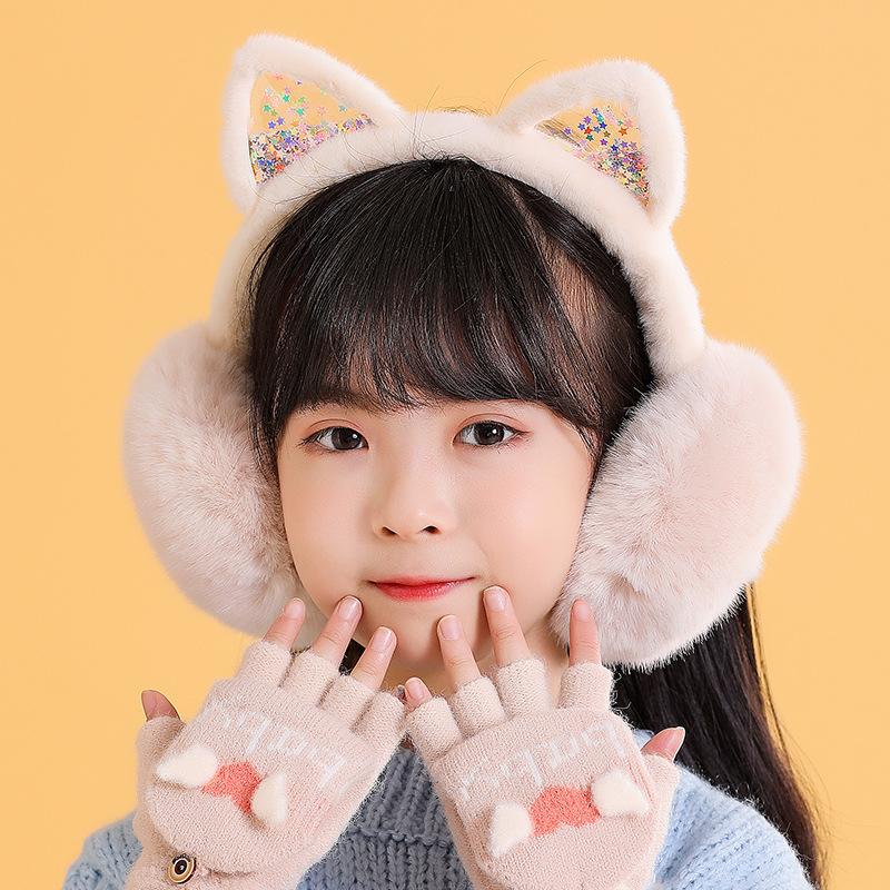Picture of Earmuffs warm winter girls Korean cute cat ear children children Girls winter earmuffs earmuffs earmuffs earmuffs earmuffs
