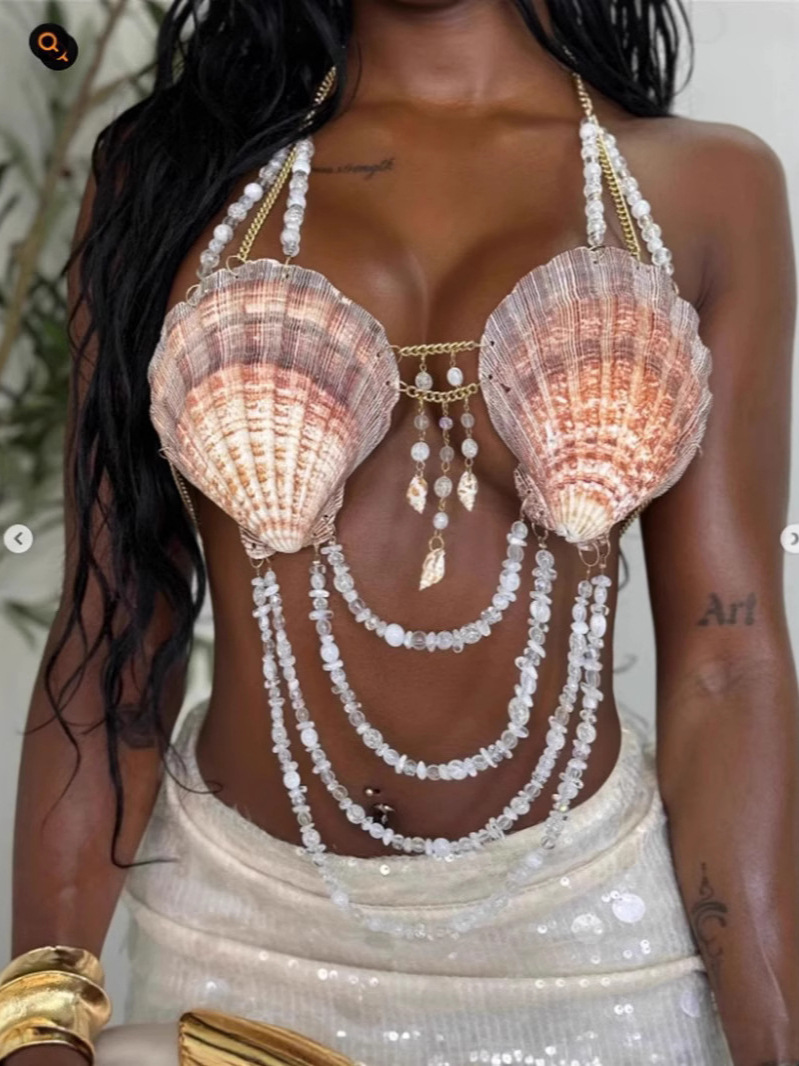 European and American Cross-Border Amazon New Women's Clothing Shell Underwear Versatile Vest Chest Body Chain Halter Top