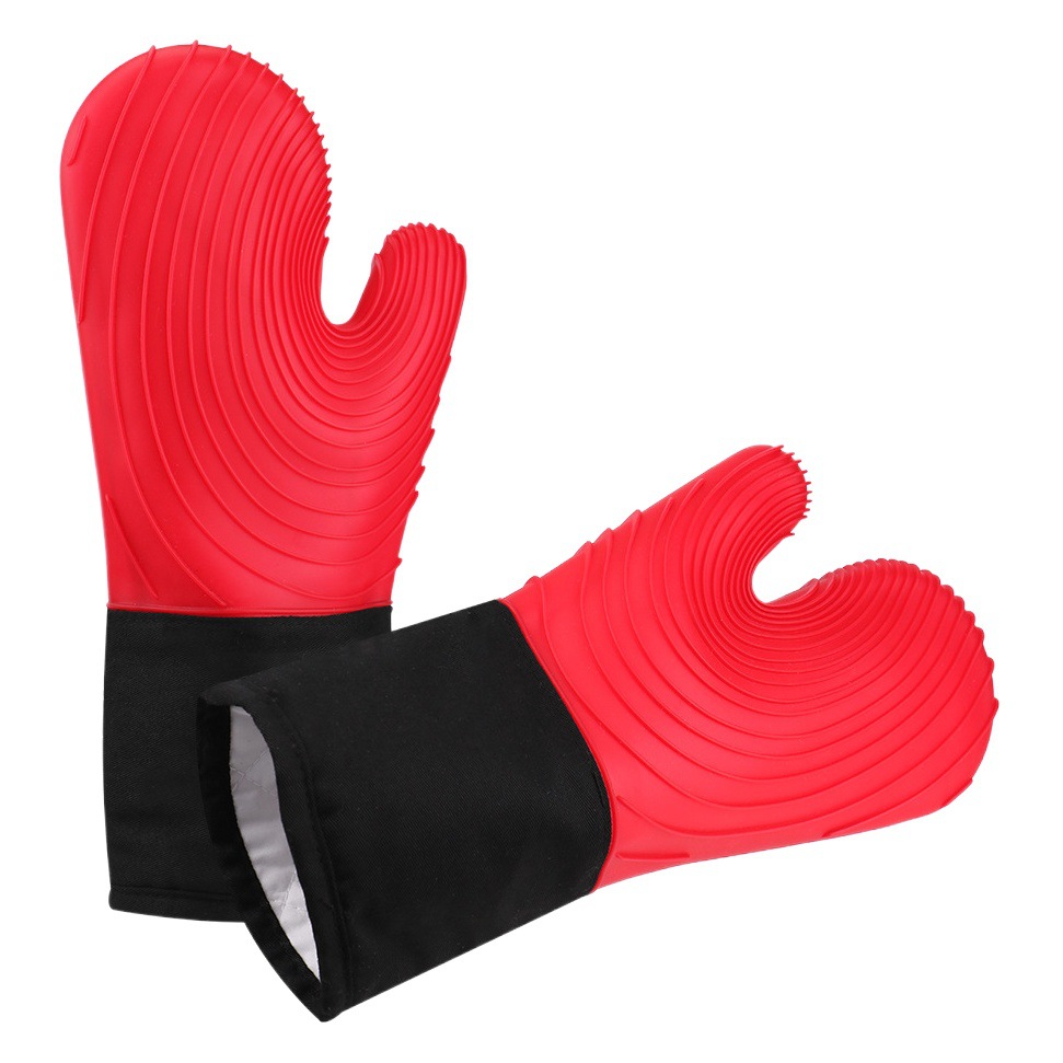 Foreign trade kitchen oven gloves silicone cotton heat insulation gloves baking silicone gloves kitchen microwave oven gloves