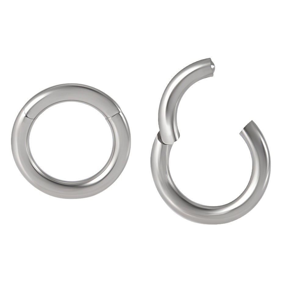 Cross-border stainless steel closed nose ring large size human body puncture nasal septum hinge auricle-shaped earring ear universal ring