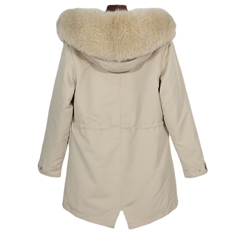 Picture of Parker Women's 2025 New Popular Fur Winter Detachable Fox Fur Liner Mid-Length Fur Outwear for Women