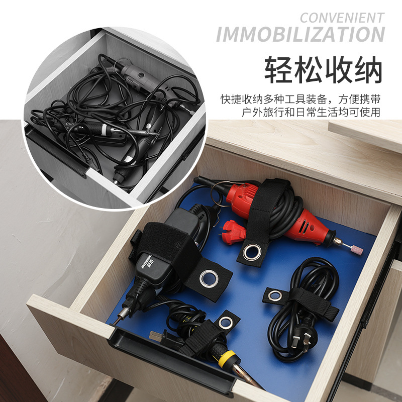 Picture of [Multi-purpose] tool wire harness water pipe equipment sorting storage strap fixed wall-mounted heavy storage strap