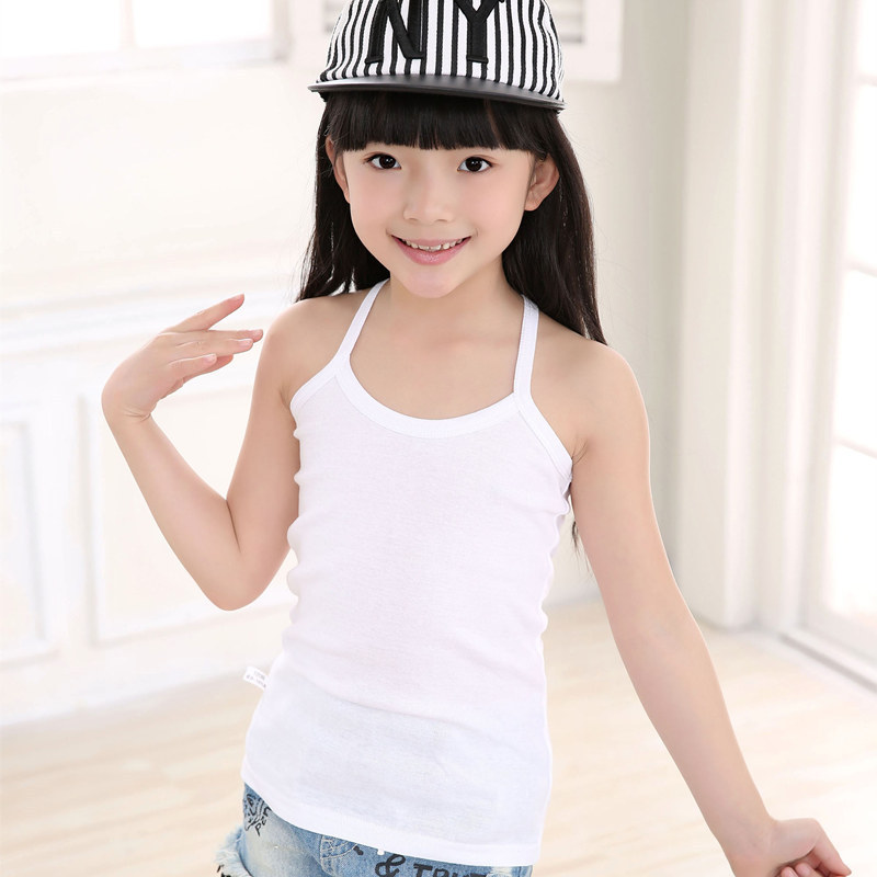 Picture of Children's Cotton Boys' I-shaped Hurdle Girls' Small Camisole Underwear Summer Girls' Undershirt