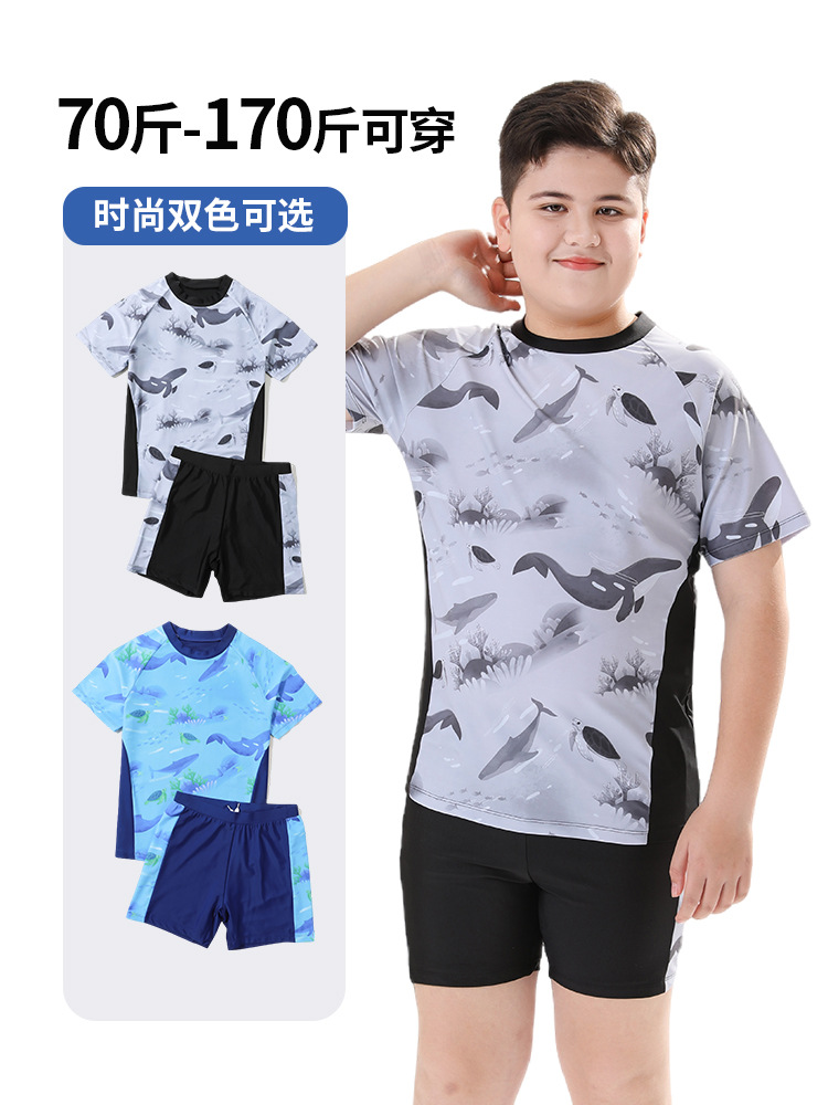 Picture of Children's Swimsuit Boys 2025 New Style Middle and Big Kids Teenager Summer Boys Split Swimsuit Swimsuit Swimsuit suit Trunks