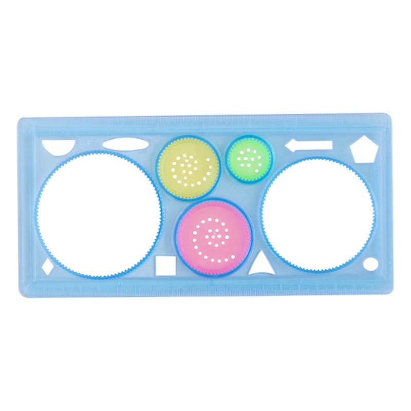 Creative puzzle four-color kaleidoscope template ruler drawing board ruler kaleidoscope children painting ruler primary school student prize wholesale