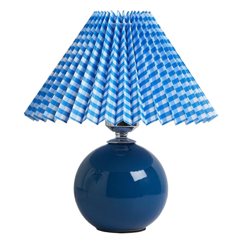 Net Red Light Nordic ins Style Girl Warm Nightlight High-end Ceramic Pleated Bedroom Bedside Lamp Table Lamp
