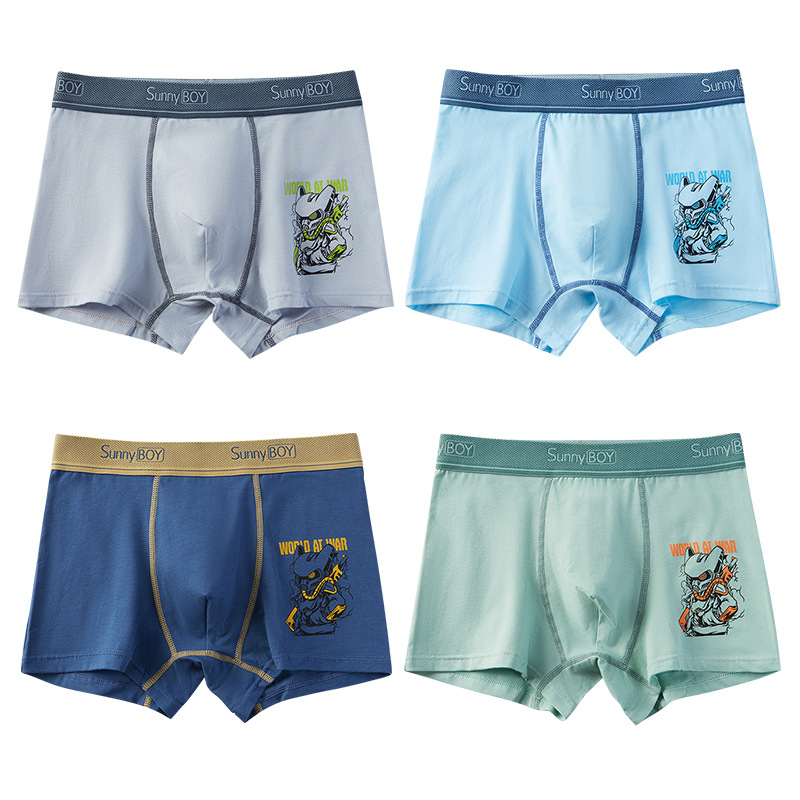 Picture of Youth underwear boys' cotton boxers high school junior high school students boys' development period boxers shorts inner wear
