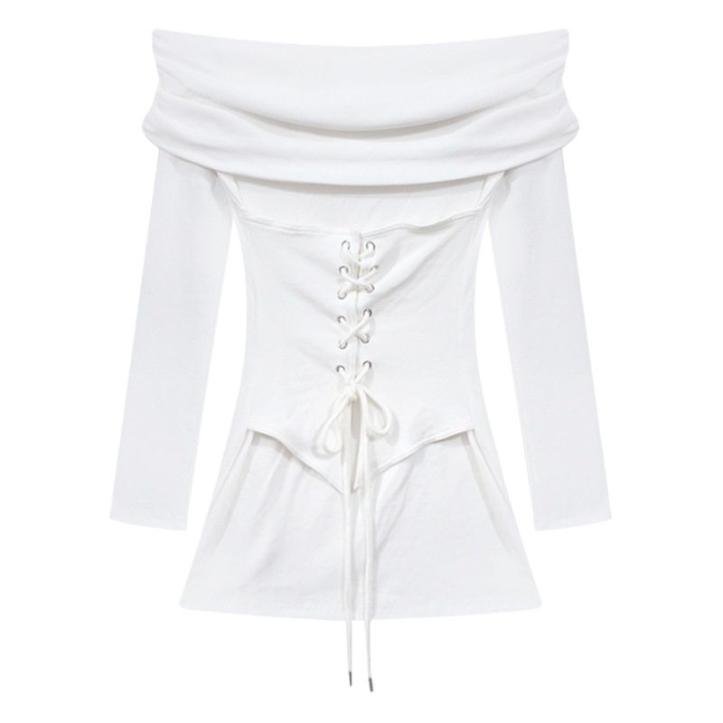 Skirt sexy off-shoulder waist tight hip skirt hot girl slimming long sleeve dress women's spring and autumn