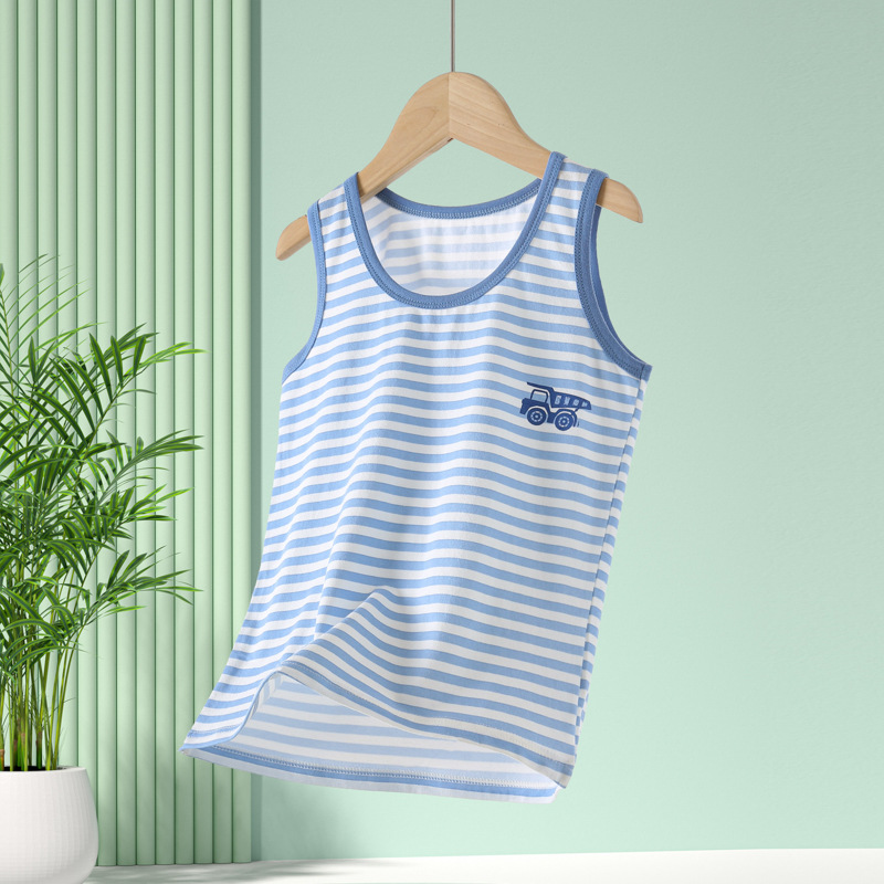 Picture of Summer New Children's Vest Pure Cotton Lycra Thin Top Boys' Girls' Baby Children's Wear Inner Base Vest