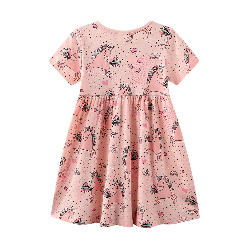 Picture of New European and American 2025 Summer New Short-Sleeved Kidsren's Clothing New Boutique Kidsren's Skirt European and American Girls' Dress