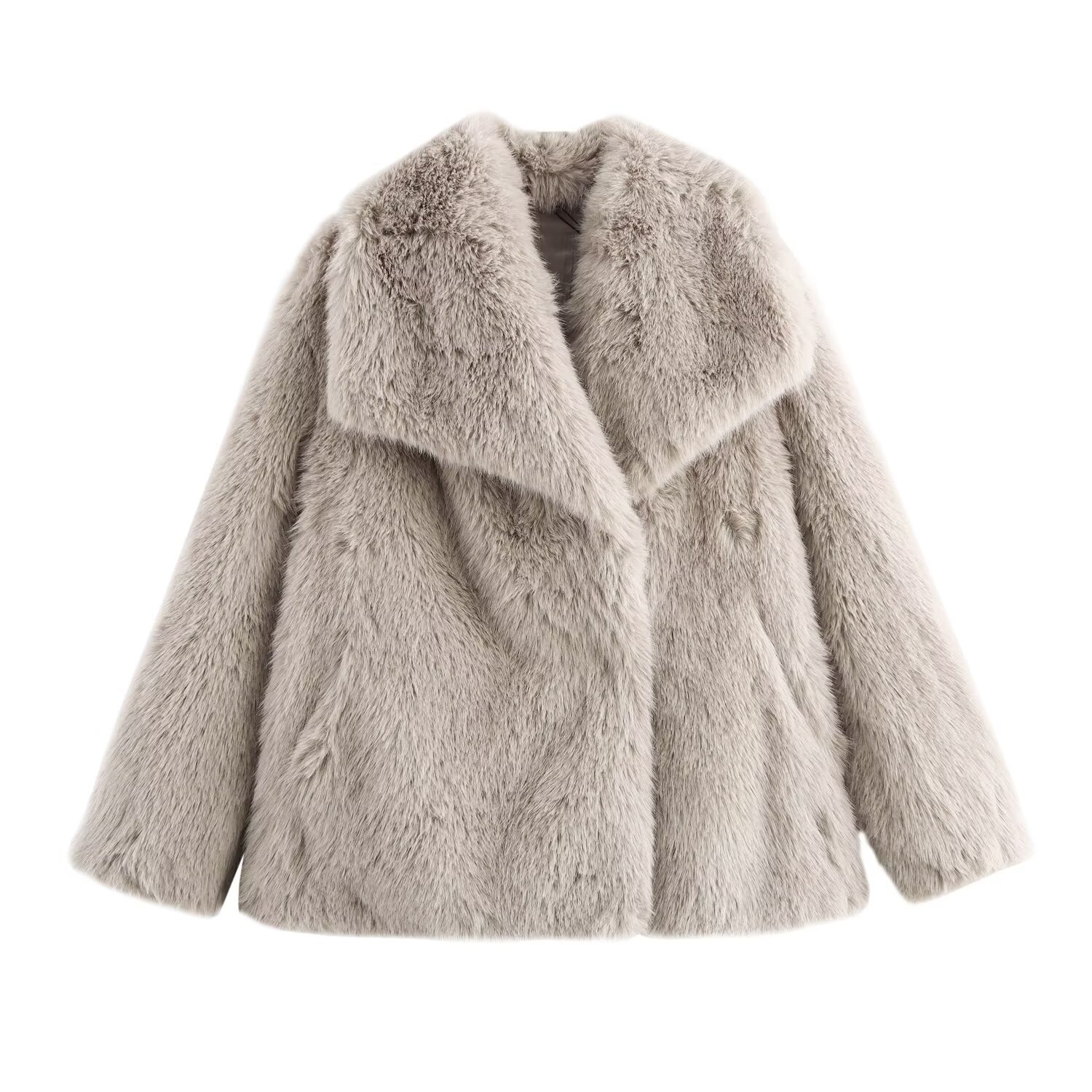 Picture of European and American Style 2024 Winter New Faux Fur Large Lapel Loose Long Sleeve Luxury Thickened Warm Women's Coat