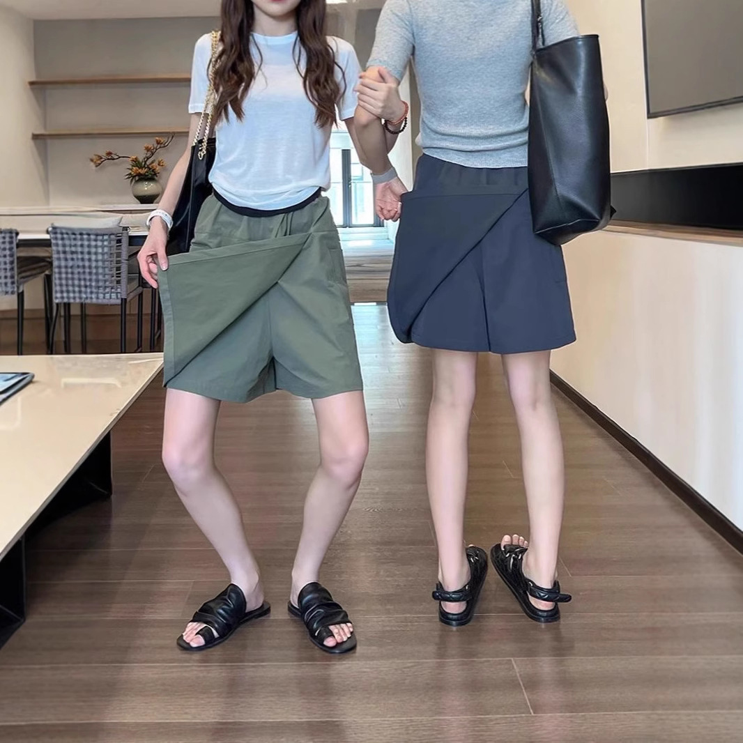 Sunscreen culottes for women, 2025 summer thin high-waisted slimming loose plus size casual and versatile anti-light shorts for women