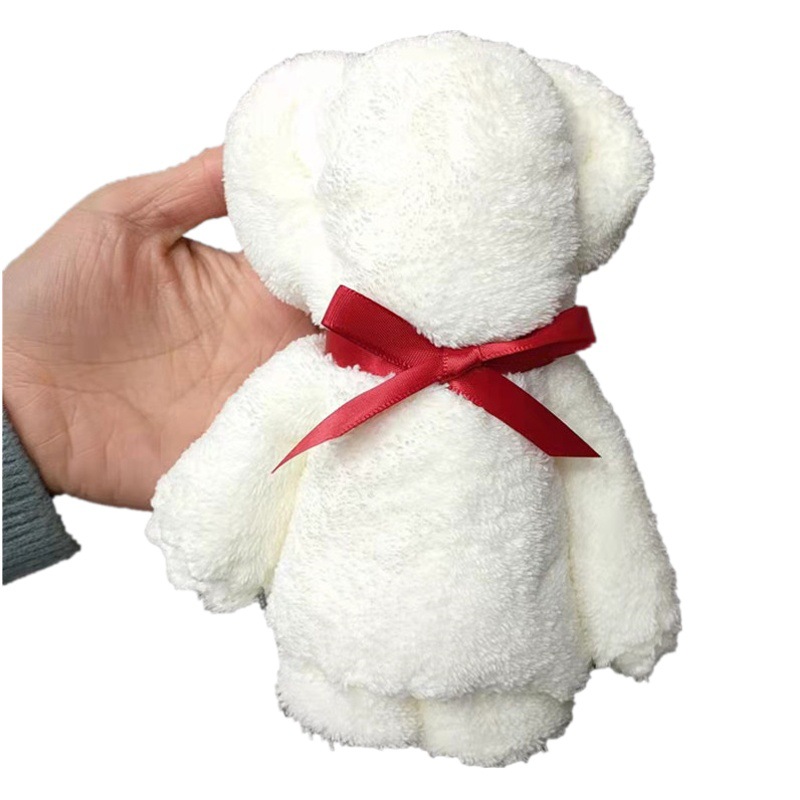 Bear Style Towel Solid Color Opening Ceremony Coral Fleece Soft Absorbent Holiday Accompanying Gift Wedding Gift