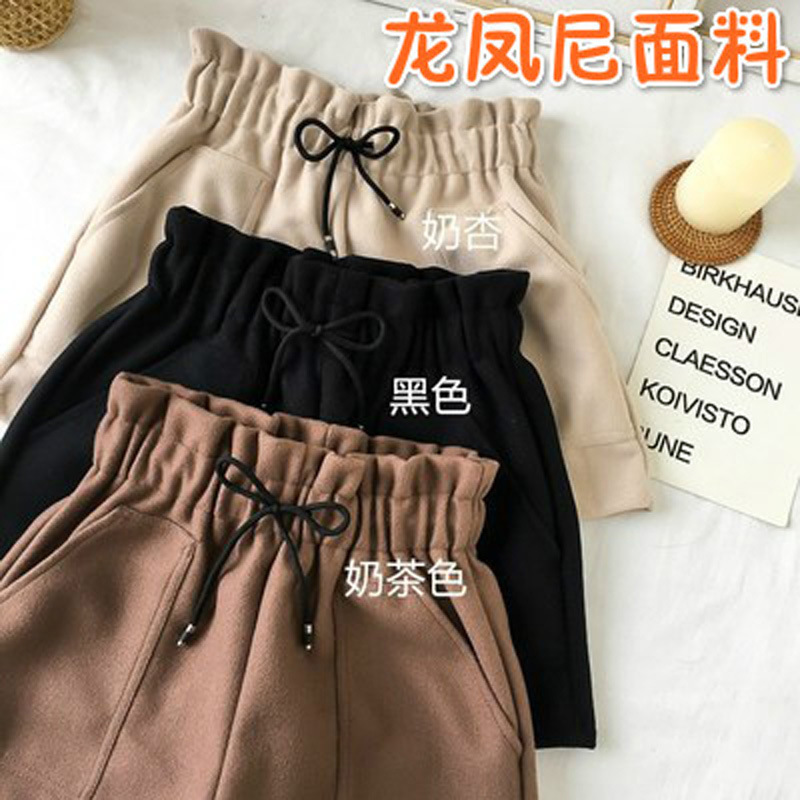 Wholesale 2021 Korean style autumn and winter loose shorts female students high waist wide leg straight pants female casual pants one-piece delivery