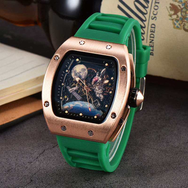 Picture of Factory wholesale foreign trade new barrel-shaped space astronaut luminous hollow tourbillon fashion men's wrist watch