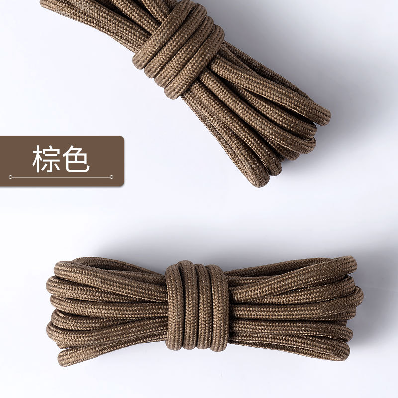 Picture of Wild elephant wholesale coconut shoelace outdoor hiking boots sports basketball shoes black and white color bold round shoelace rope a pair