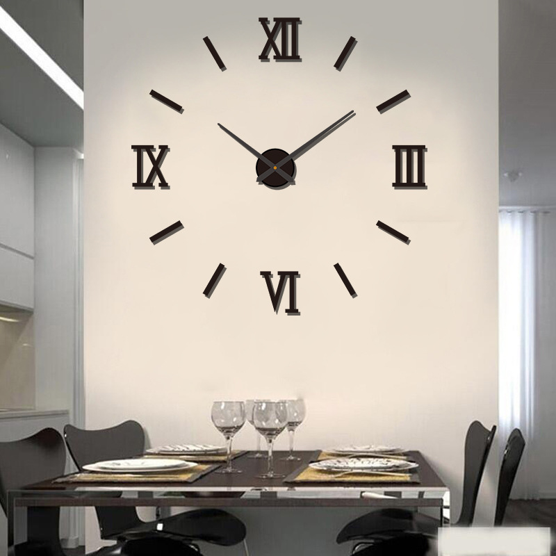 Creative Punch-free Clock diy Wall Clock Living Room Home Fashionable Simple Nordic Decoration Clock Silent Wall Sticker Clock