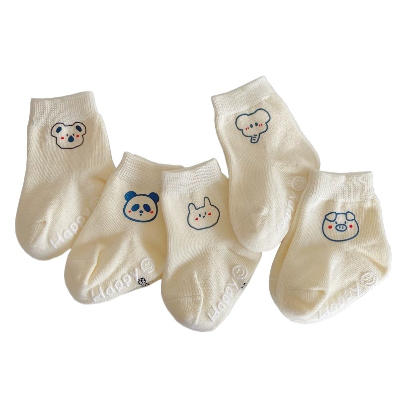 Children's socks wholesale autumn and winter New printed socks Korean style infant boneless non-slip combed cotton baby mid-calf length socks