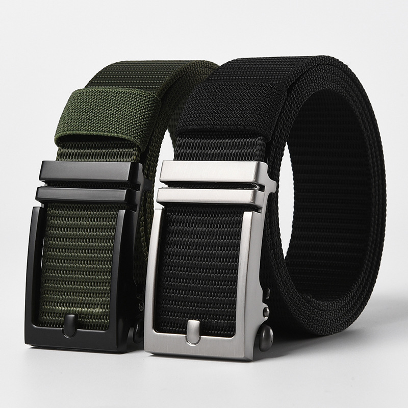 Toothless alloy automatic buckle nylon belt business fashion Joker belt men's belt manufacturers a generation of hair