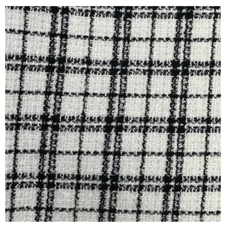 Picture of Textile New woolen plaid fabric black and white plaid clothing cloth wholesale