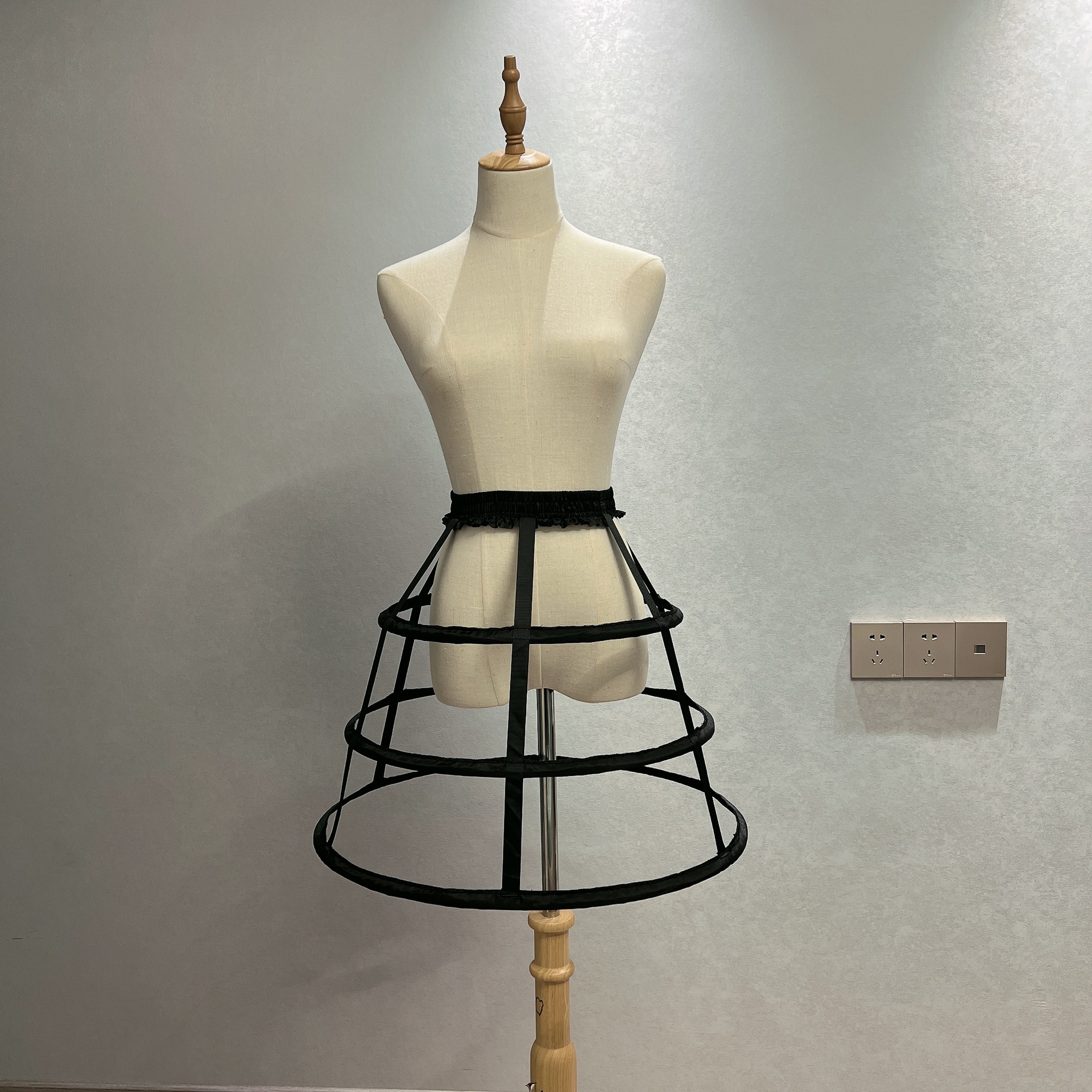 Picture of Hollow Bird Cage Skirt with Fish Bones, Two, Three, Four, Five Steel Black and White Cosplay Violent Lolita See-Through Petticoat