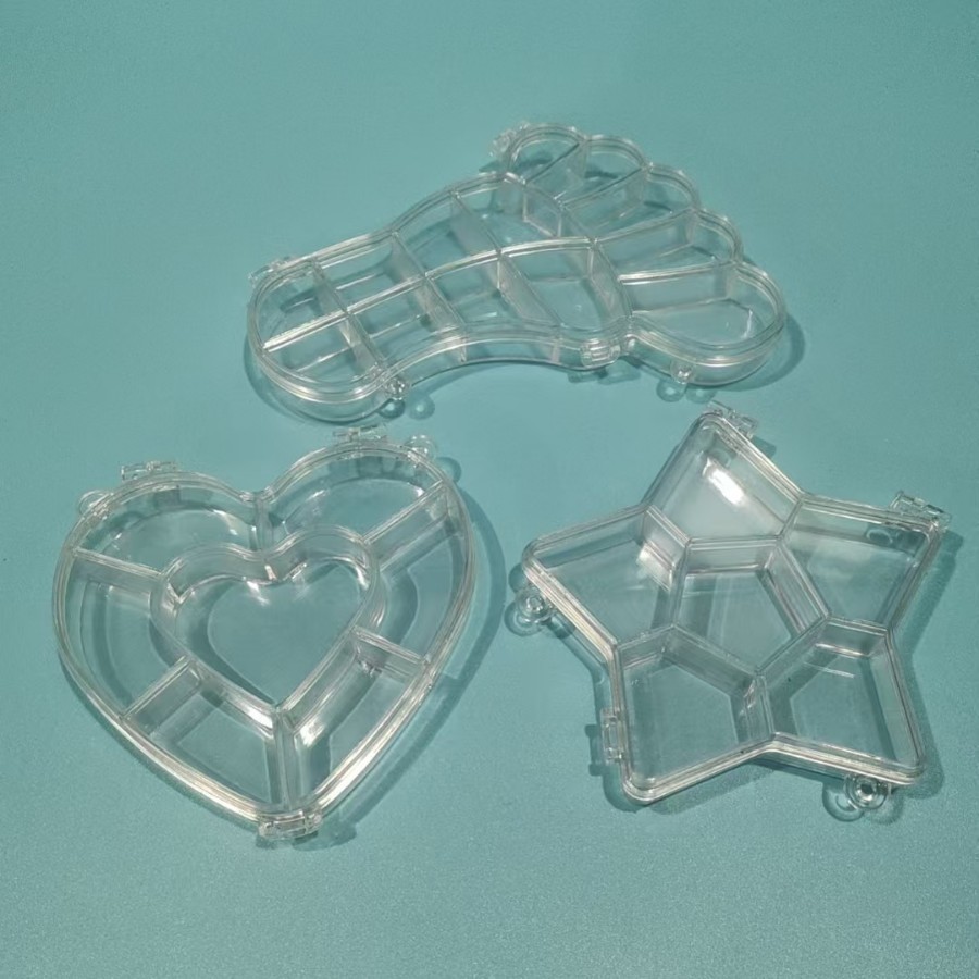 DIY Five-Pointed Star Heart Little Feet Jewelry Storage Box Transparent Plastic Box Cartoon Accessories Source Manufacturer Wholesale