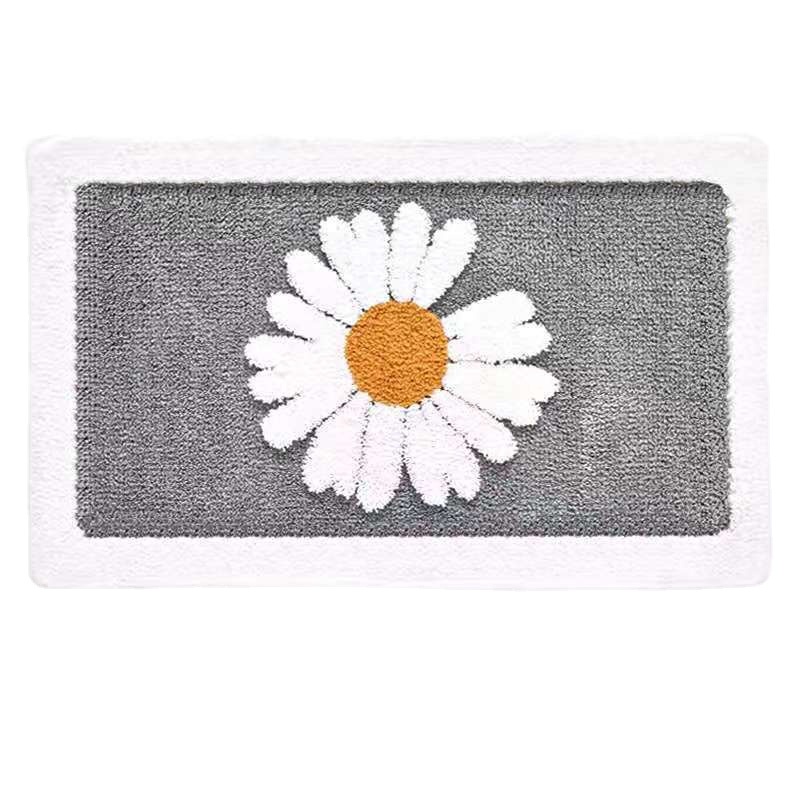 Picture of Modern Simple Daisy Carpet Home Toilet Imitation Cashmere Foot Mat Toilet Bathroom Non-Slip Absorbent Floor Mat