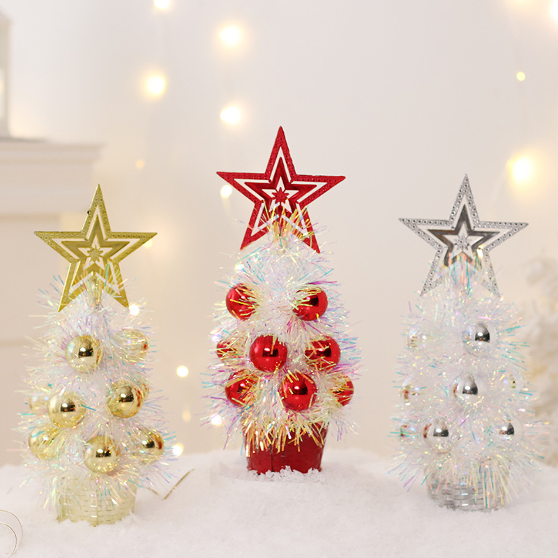 Cross-border New Christmas Decorations Wool Mini Christmas Tree Decoration Hotel Party Desktop Christmas Tree