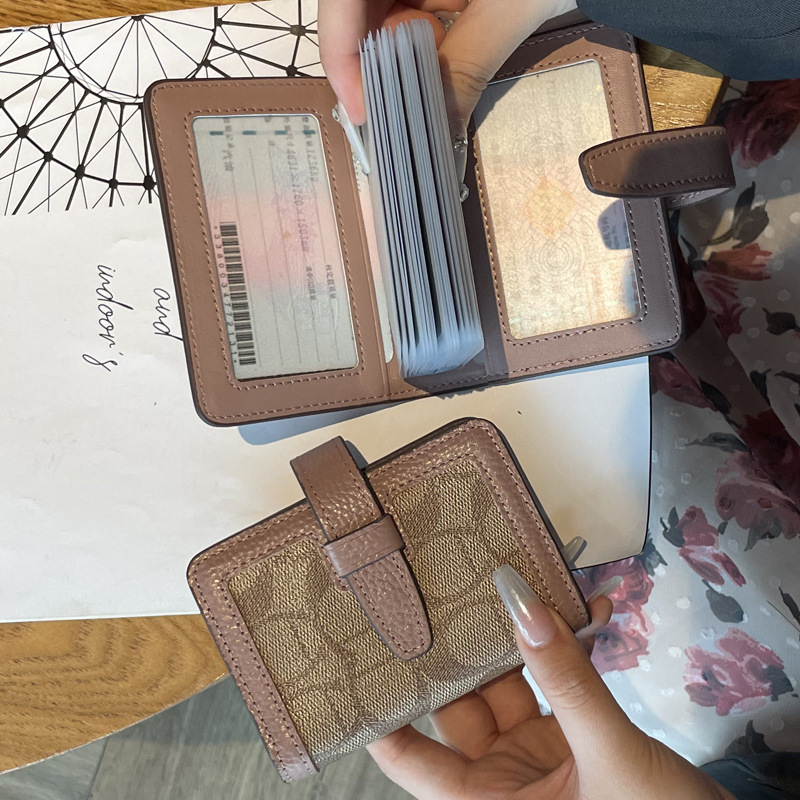 Picture of Top Layer Cowhide Driver's License Card Holder Women's Exquisite High-end Inner Canvas Wallet 2024 New Large Capacity ID Holder