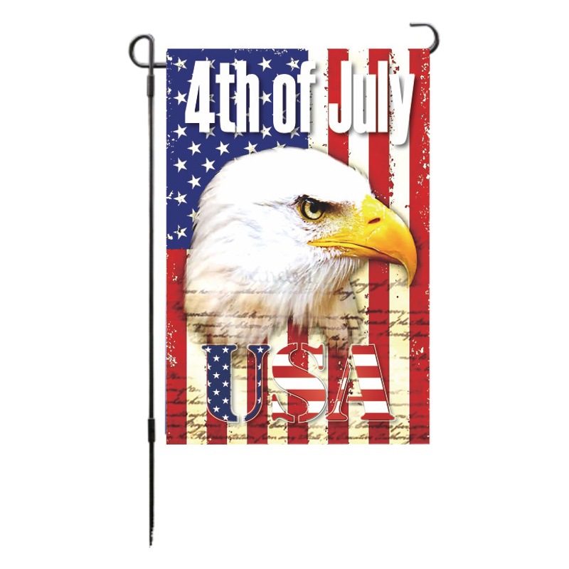 Cross-border 2025 Independence Day Garden Flag Linen Double-sided Flag Courtyard Decoration USA Independence Day Garden Flag