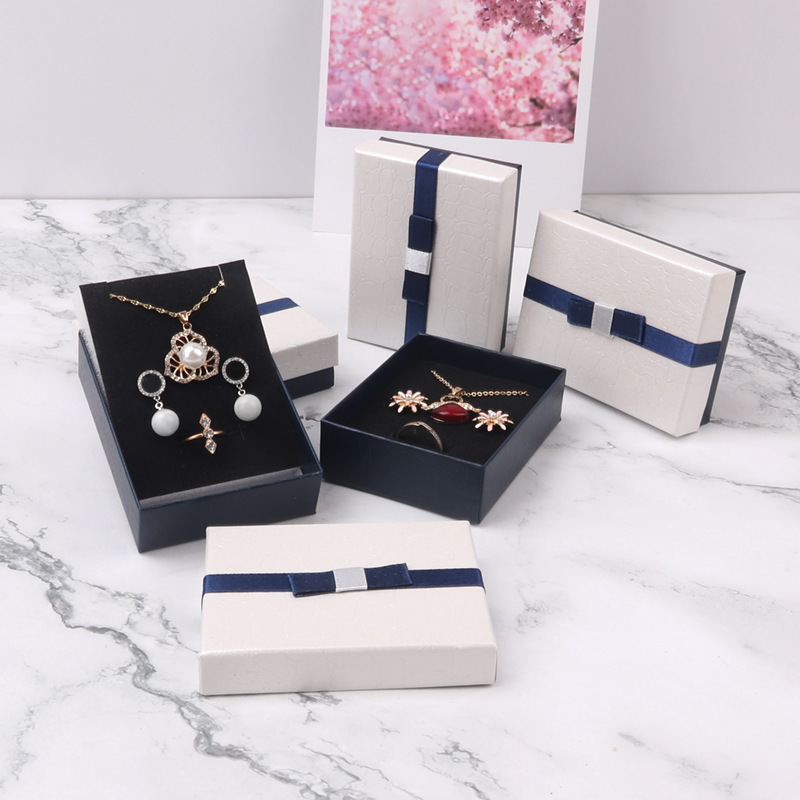 Paper jewelry box packing box earrings earrings storage gift box ring jewelry box necklace bracelet lid