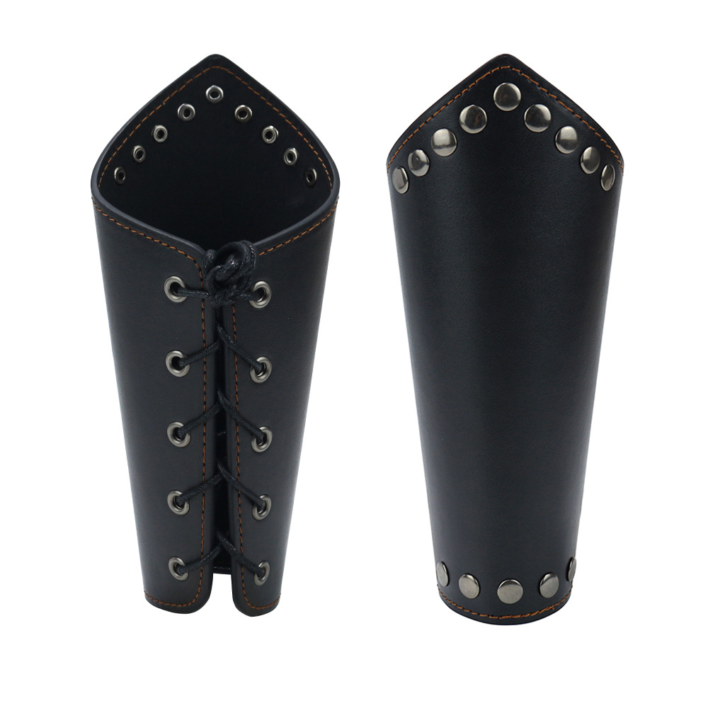 Picture of Cross-border Medieval Men's Leather Bracer Retro Punk Hand Guard Carnival cosplay Costume Accessories Arm Guard