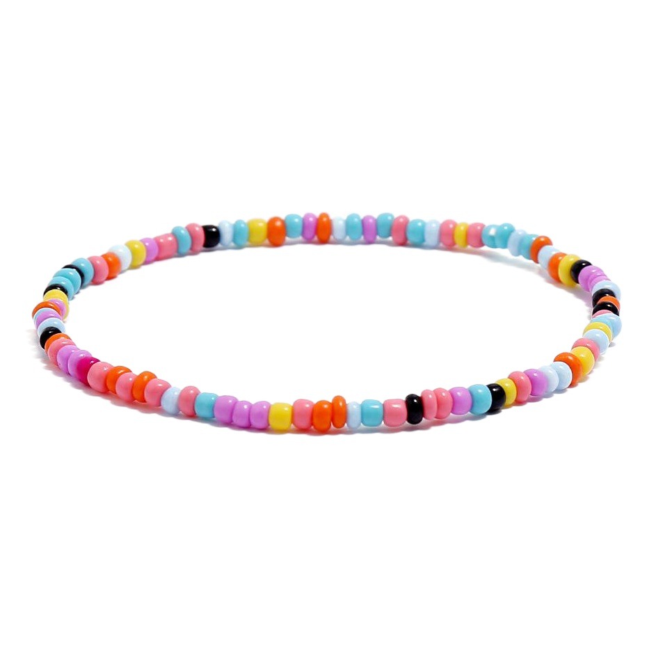 European and American Cross-border Jewelry Summer All-match Color Rice Bead Foot Link Simple Creative Bracelet Multi-use Beach Fashion Foot Decoration