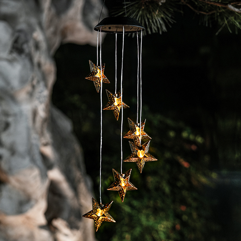 Picture of Solar outdoor garden lawn lamp cross-border new garden villa decorative lamp moon wind chimes waterproof hanging lamp