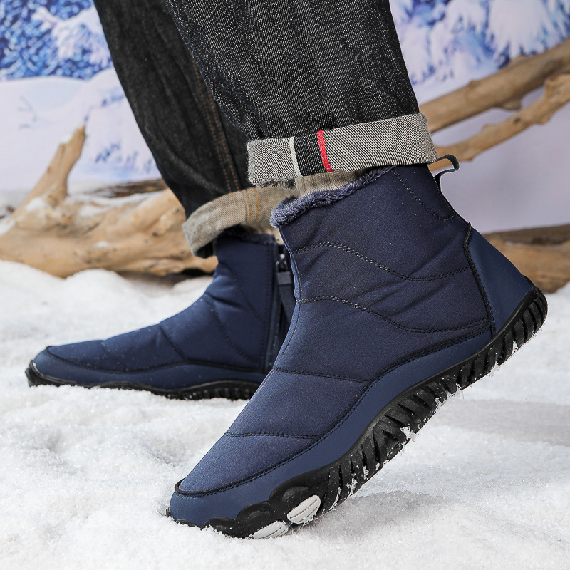 Popular Cross-Border Large Size 47 Waterproof Snow Boots Men's Boots Winter Velvet Thickeneded Cotton Shoes Northeast Cold-Proof Cotton Boots Wholesale