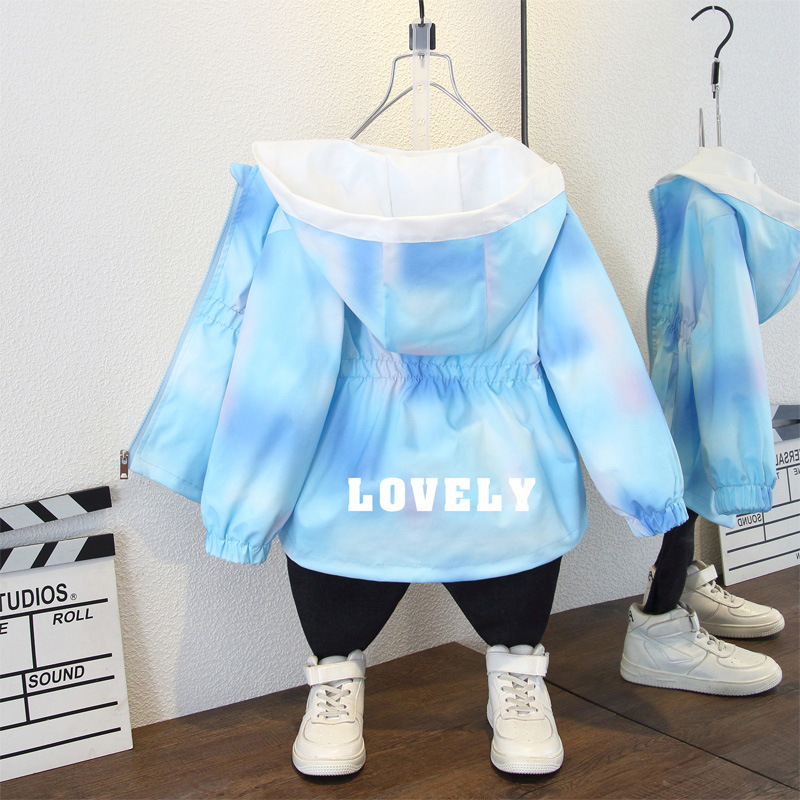 Picture of Girls' Coat Spring and Autumn 2025 New Children's Western Style Fashionable Baby Girl's Spring Hooded Rush Clothes Spring Coat