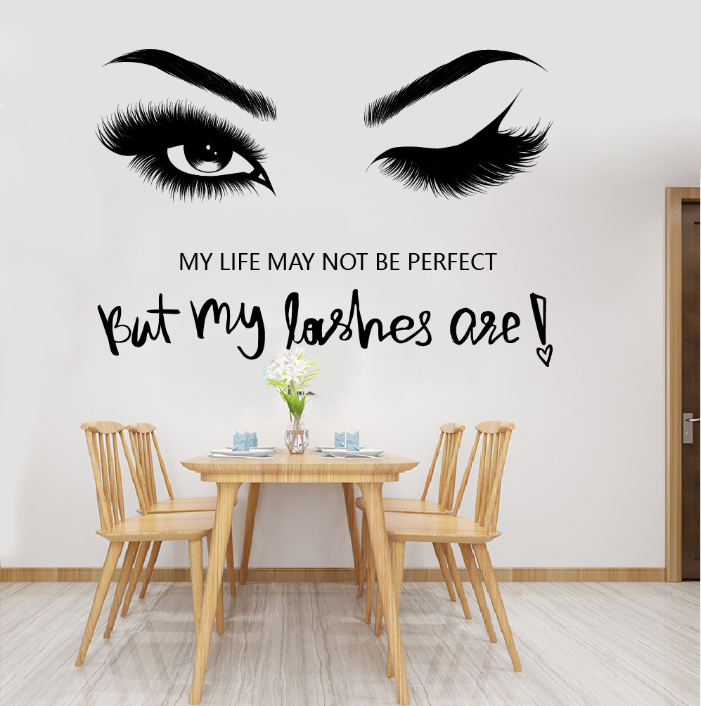 SF39092 cross-border beauty salon eyelash salon wall stickers living room background wall creative decorative stickers