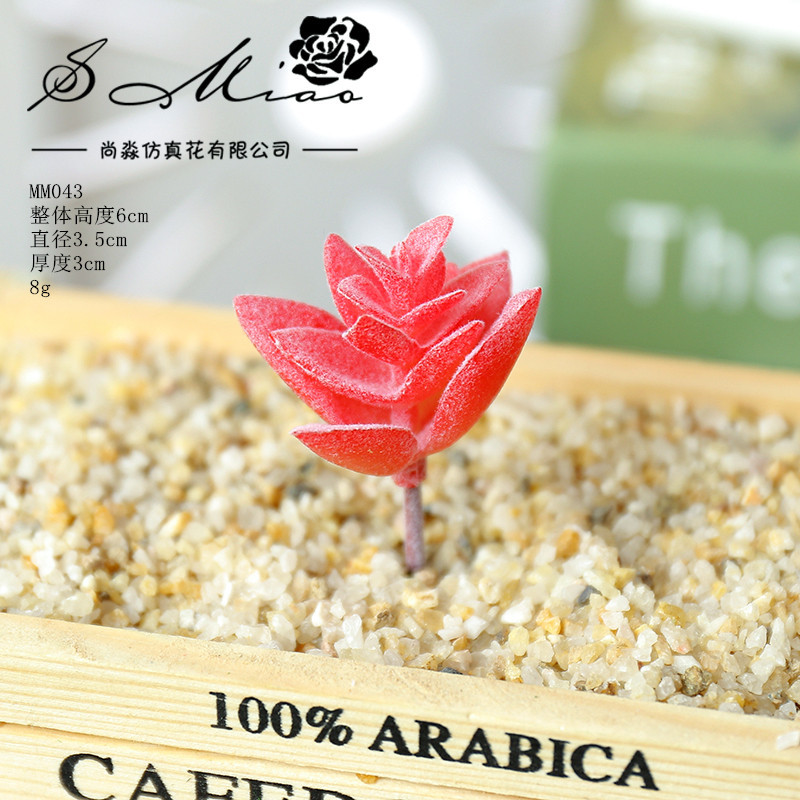 Picture of 006 Flocked Red Series Succulents Creative DIY Supplies Accessories Factory Direct Supply Wholesale Artificial Green