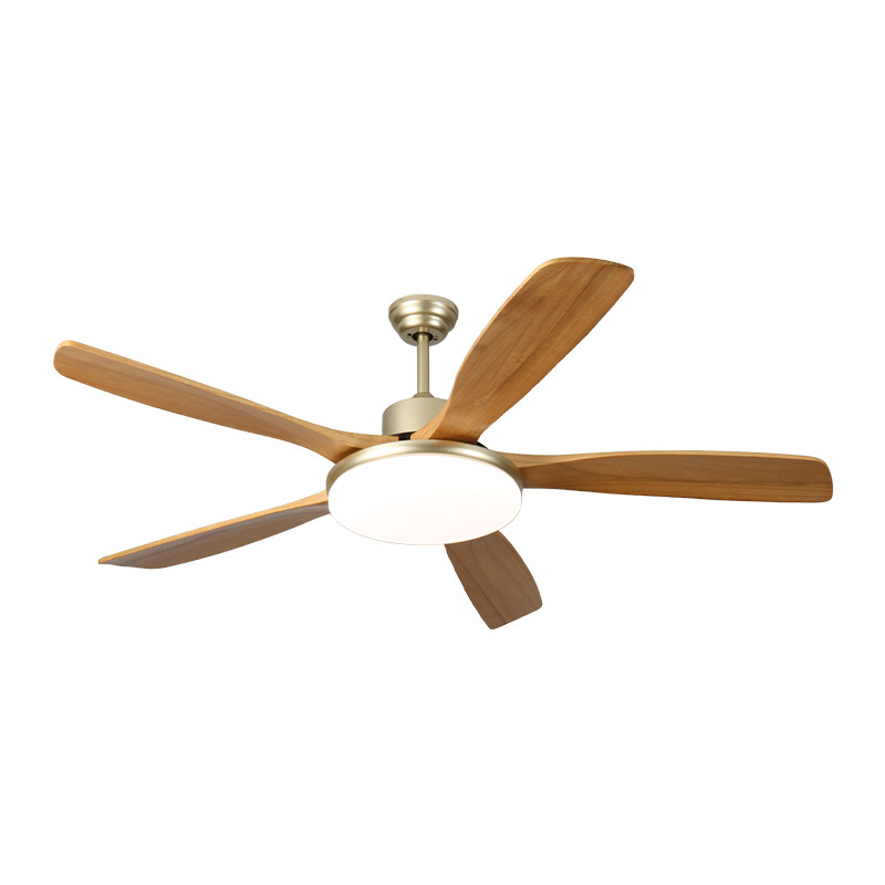 Picture of Log wind ceiling fan lamp dining room living room fan lamp intelligent voice bedroom ceiling fan big wind fan chandelier