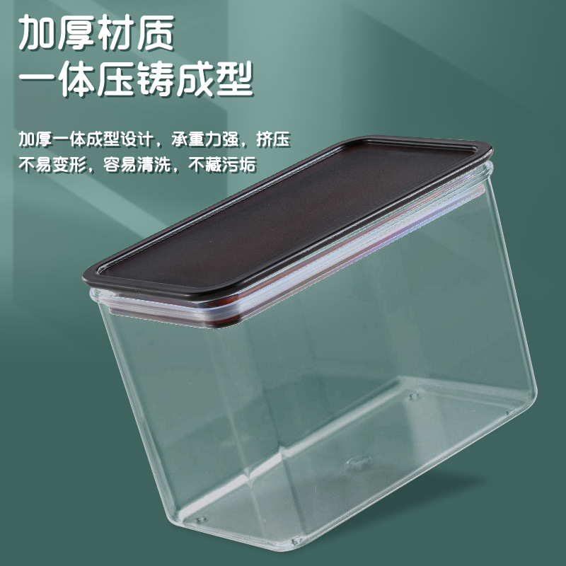 Picture of Plastic Square Fruit Powder Box Coffee Bean Sealed Jar Grain Storage Box Milk Tea Shop Transparent Food Storage Jar
