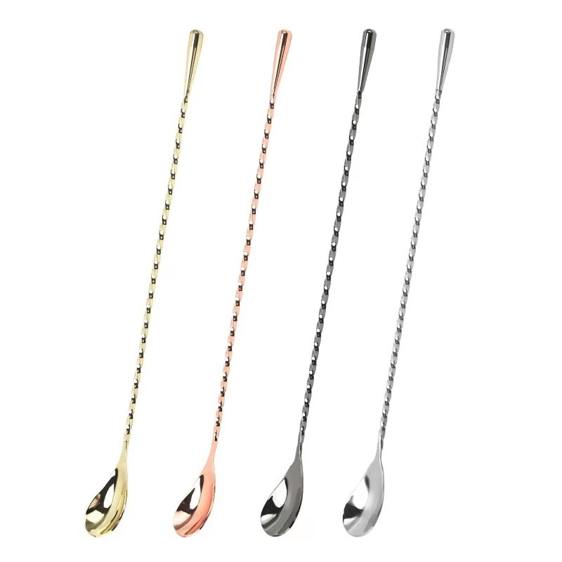 Picture of Tear Spoon Bar Spoon 304 Stainless Steel Drop Bar Spoon Thin Thread Bar Spoon Cocktail Mixing Spoon Bar Mixing Spoon Bar Mixing Spoon