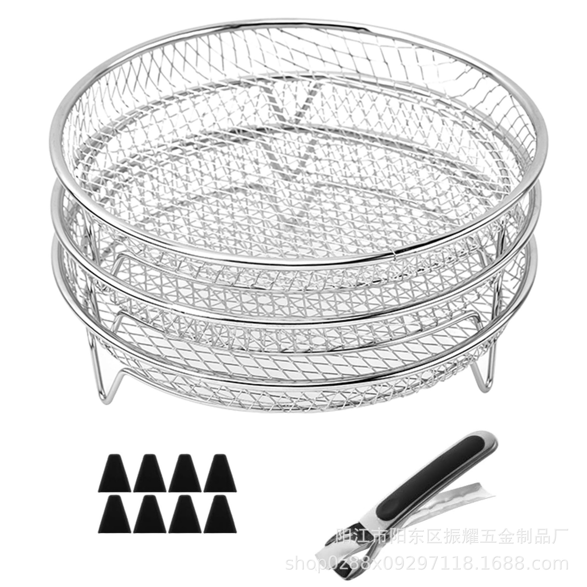 Picture of Multifunctional Air Fryer 304 Stainless Steel Edging Process Accessories Grill Steam Rack Multi-Layer Universal Kitchen Utensils