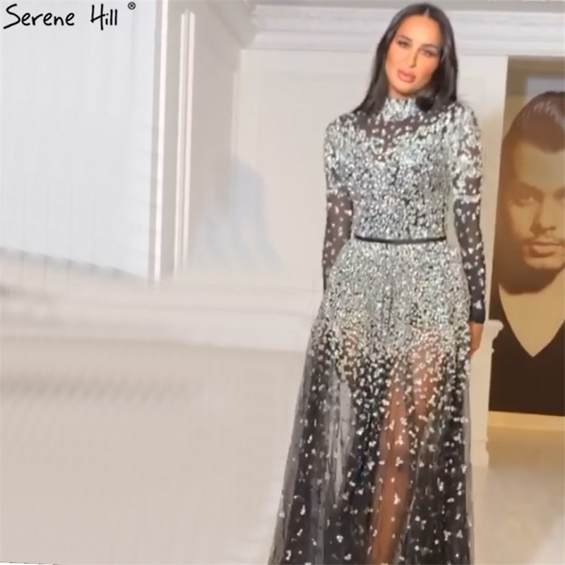 Picture of 2021 new diamond sequins high-end atmosphere long sleeve luxury annual party elegant evening dress dress LA70066