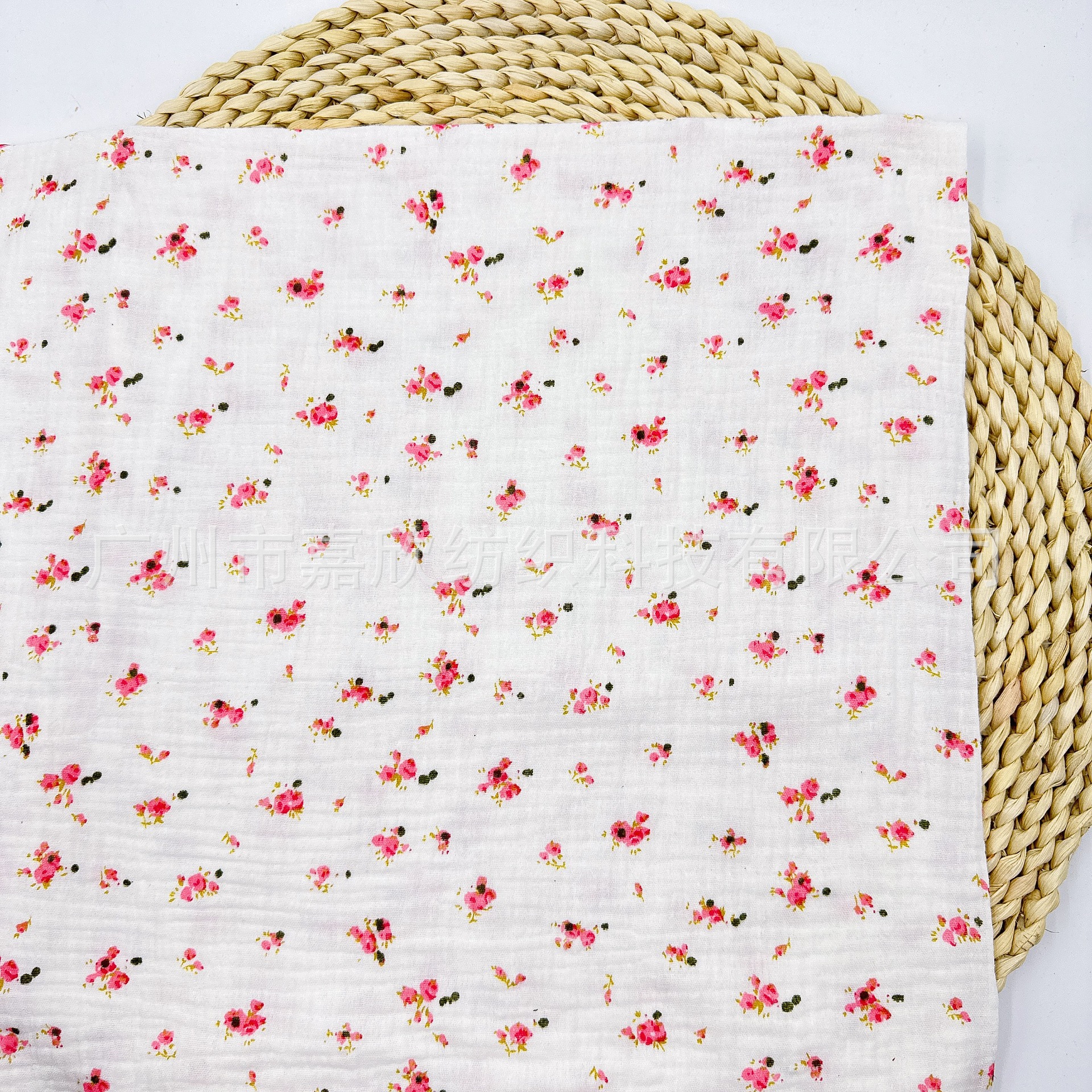 Cotton Double-layer Gauze Plain Fine Cloth Washed Cotton Baby Gauze Children's Wear Pajamas Fabric Small Floral Print