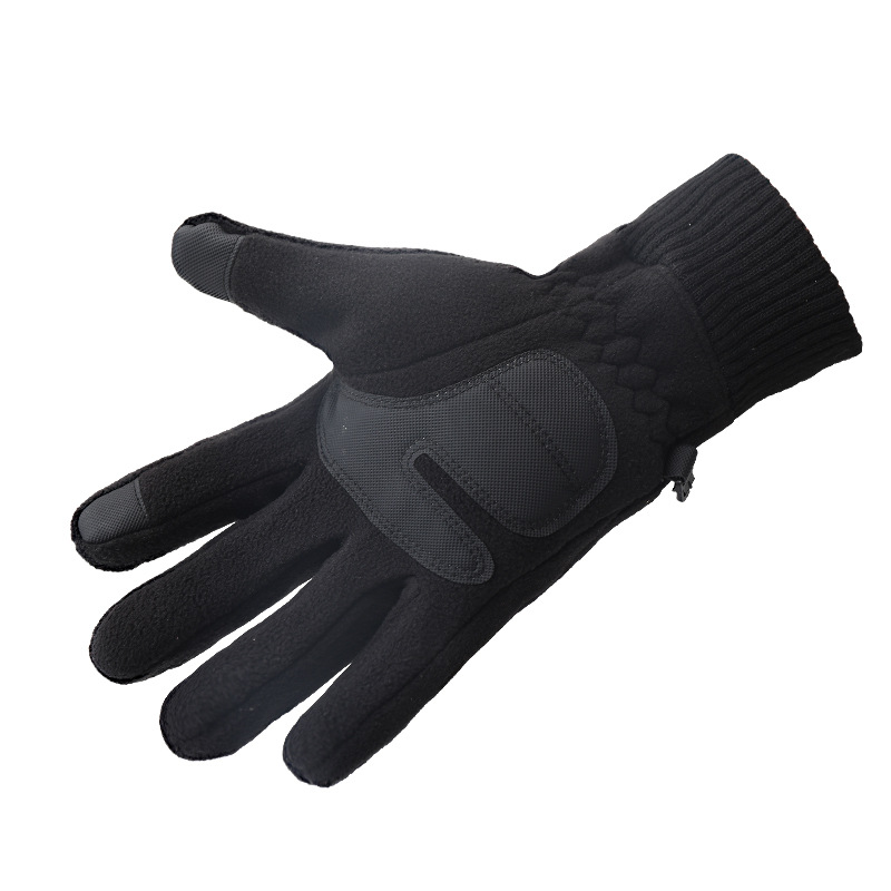 Picture of Polar fleece gloves men's autumn and winter velvet padded warm gloves riding sports driving non-slip touch screen gloves women