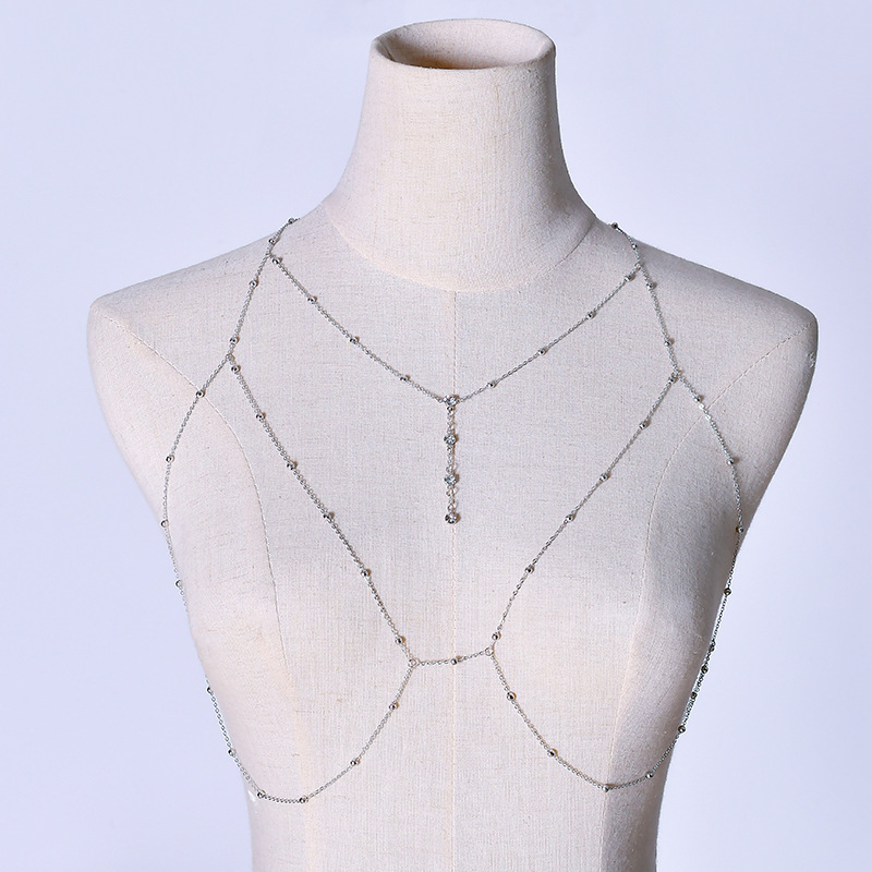 Picture of Chest Chain Jewelry Pure Desire Internet Celebrant Same Style High-end Fashion All-match Sexy Flash Diamond Pendant Body Chain Necklace