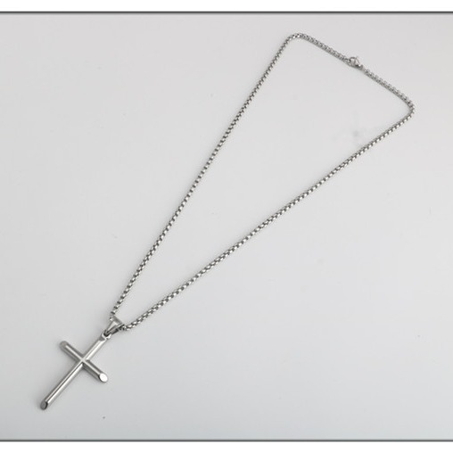 Picture of Korean and Japanese Style European and American Style Stainless Steel Cross Pendant Titanium Steel Unisex Necklace Long Sweater Chain Versatile